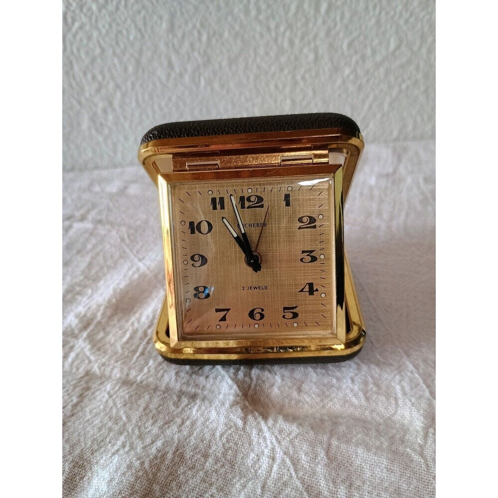 Vintage Bucherer Travel Alarm Clock – Working – Made in Germany